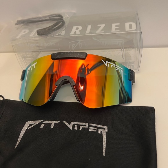 Brand New Pit Viper Orange/Yellow/Blue With Bag And Ear Loops - Picture 3 of 7